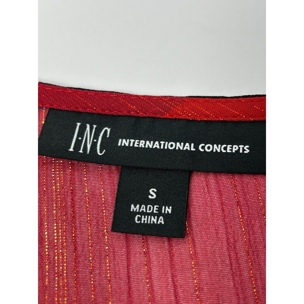INC Top Blouse Women Small y2K Sheer Coquette Romantic Cocktail Party Retro - Picture 5 of 8